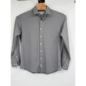 Mizzen+Main Button Shirt Performance Menswear Men's Sz M Trim Fit Black‎ Gingham